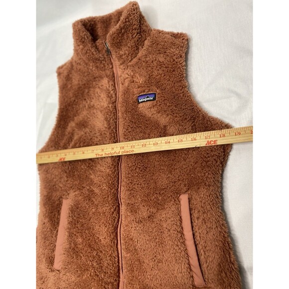 Patagonia Los Gatos Vest Womens Med Burnt Orange Lined Fleece High Pile Full Zip - Picture 8 of 9